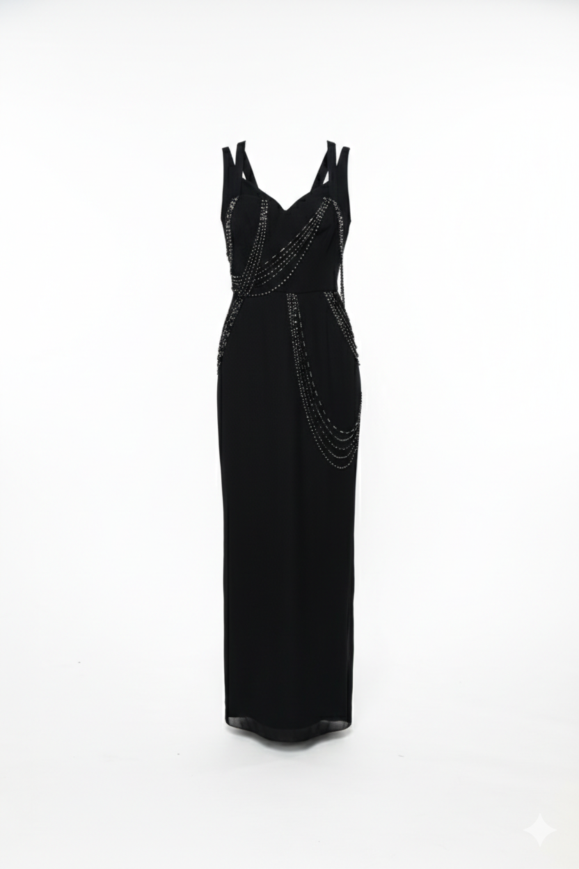 The Graphite Cascade Gown