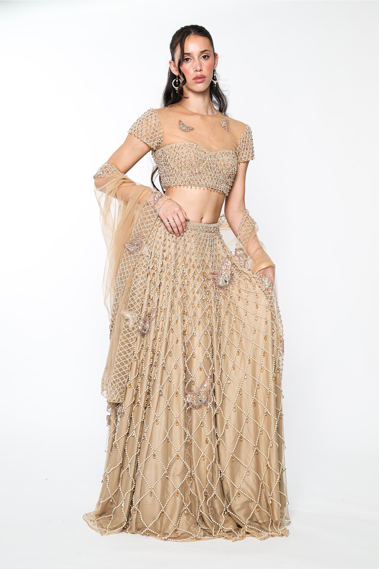 The Lyra Pearl Butterfly Lehenga