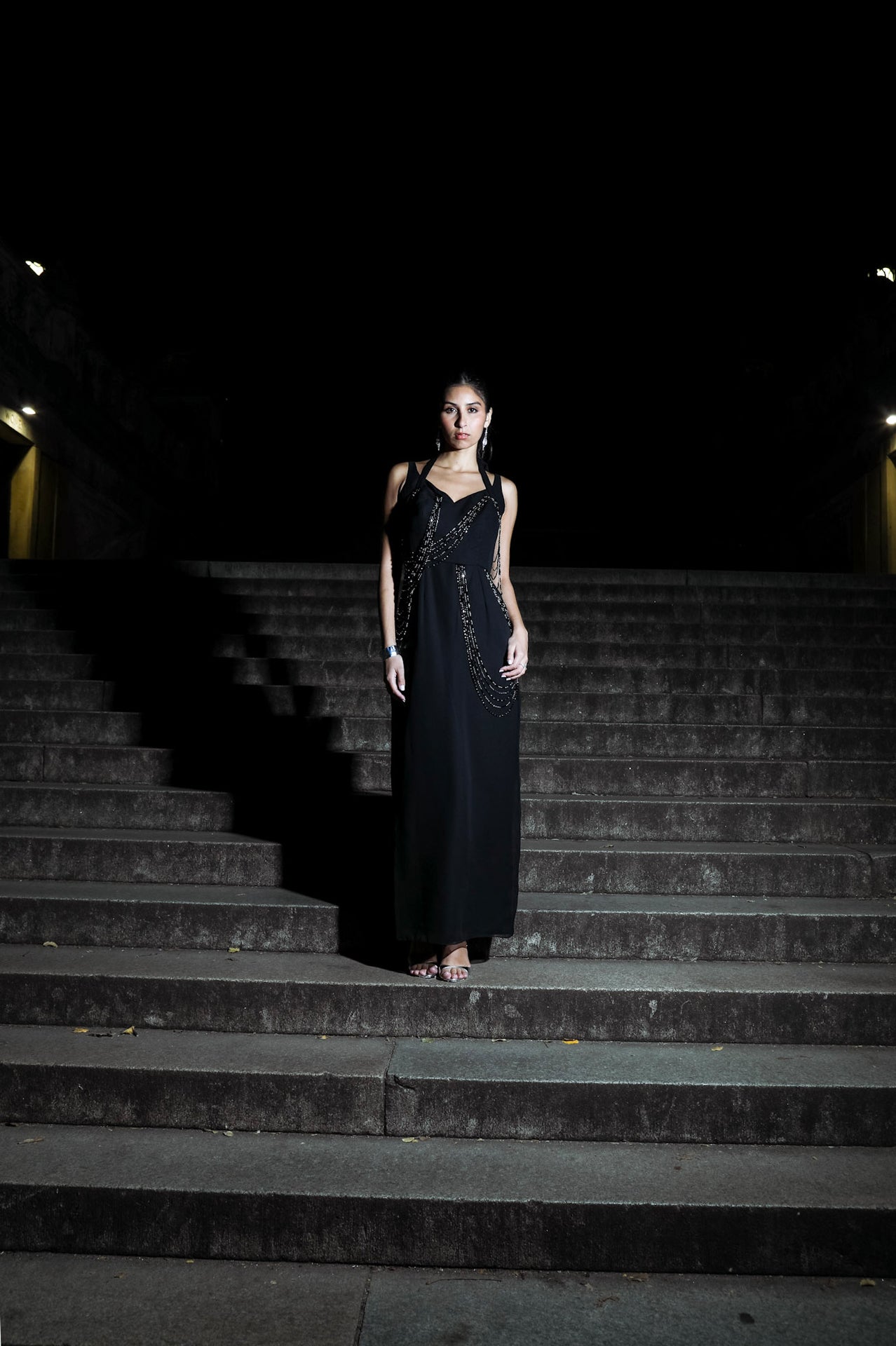 The Graphite Cascade Gown