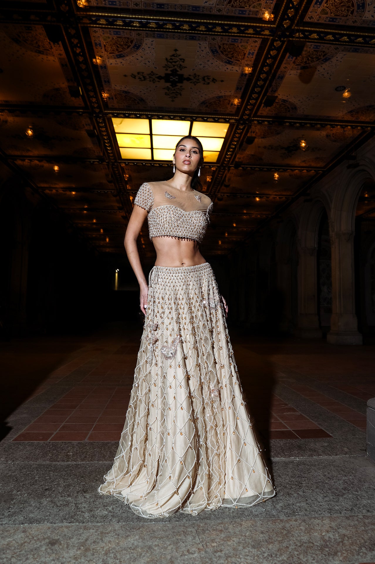 The Lyra Pearl Butterfly Lehenga