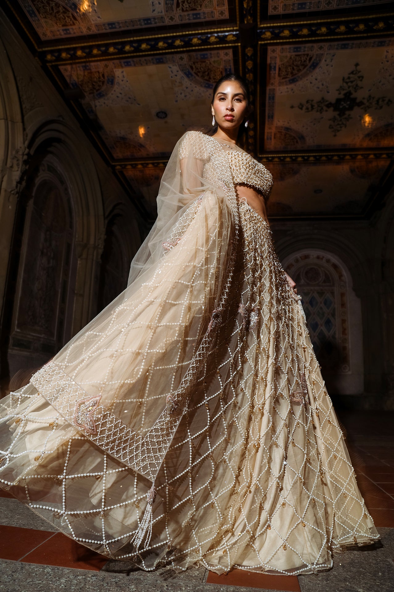 The Lyra Pearl Butterfly Lehenga