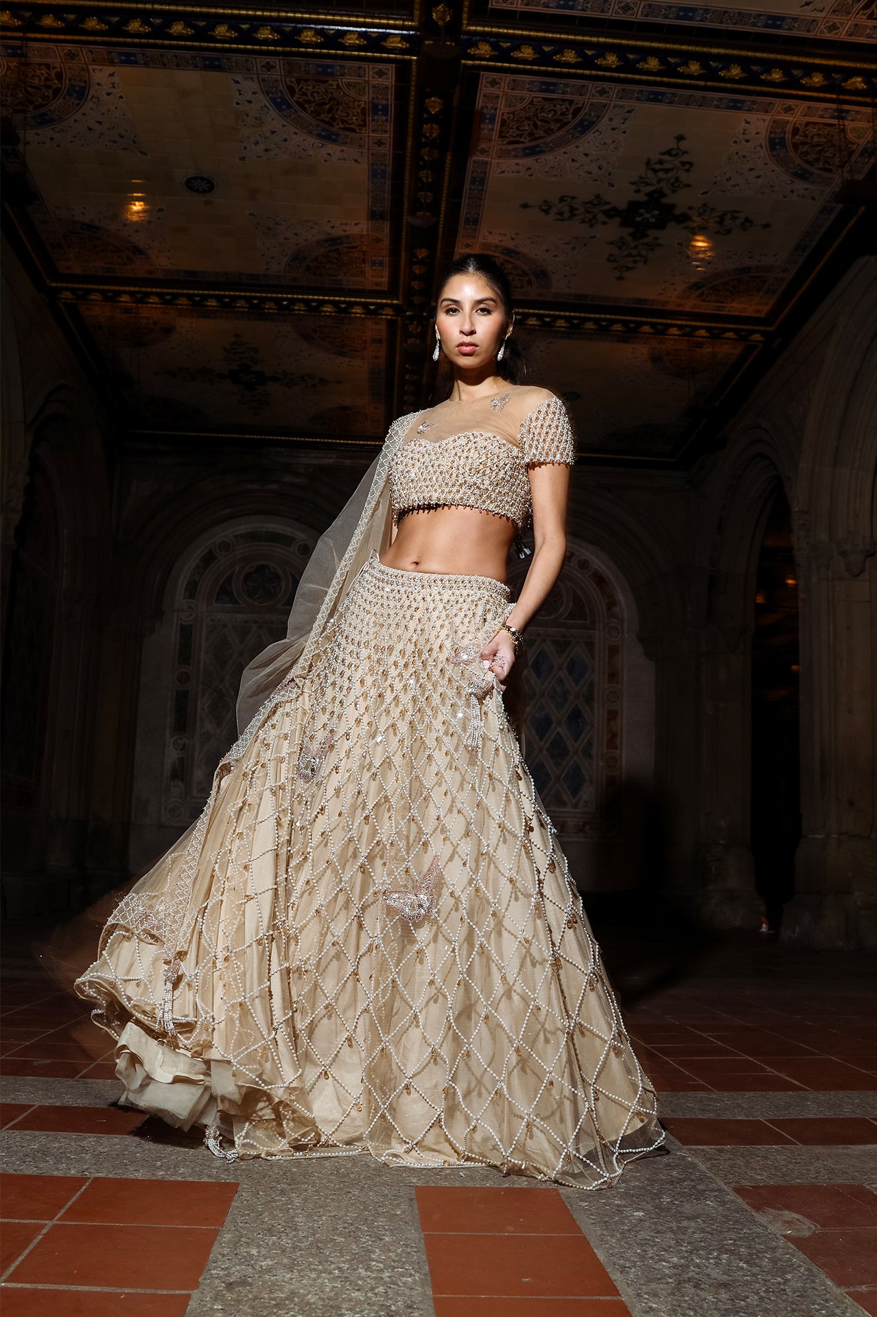 The Lyra Pearl Butterfly Lehenga