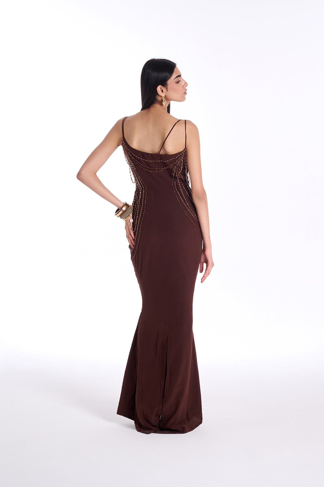 The Cascade Strap Gown