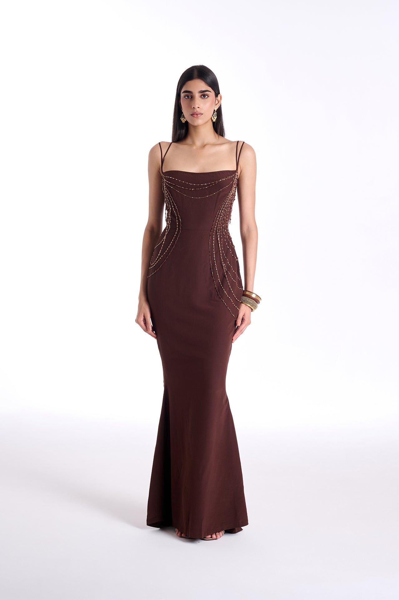 The Cascade Strap Gown