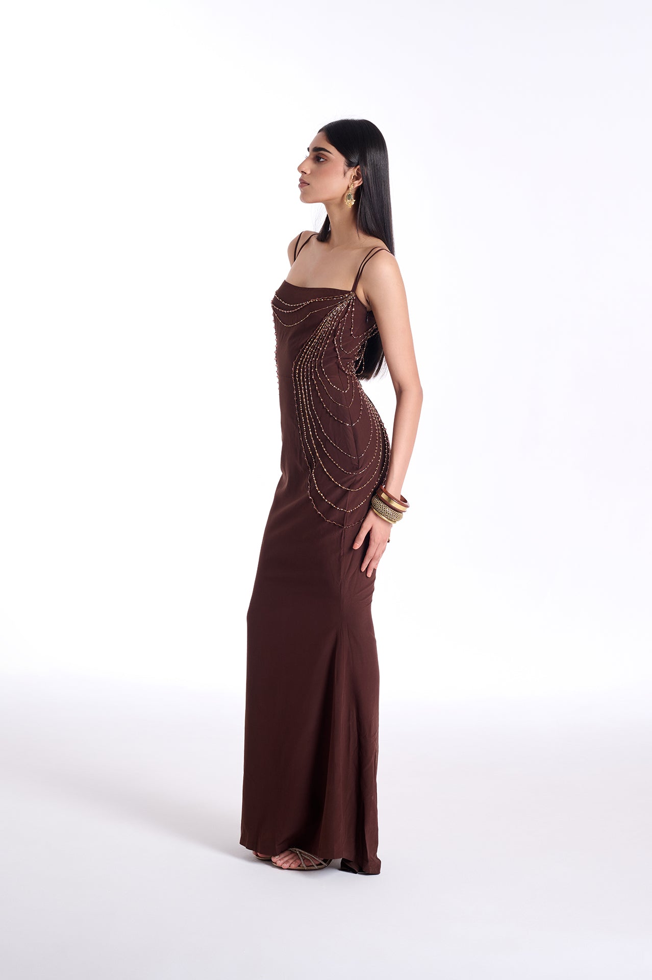 The Cascade Strap Gown