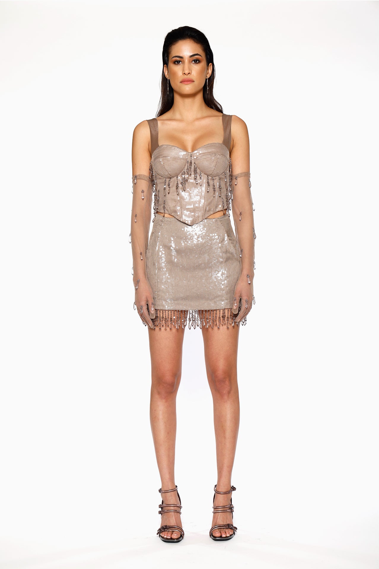Teardrop Crystal Mini Skirt