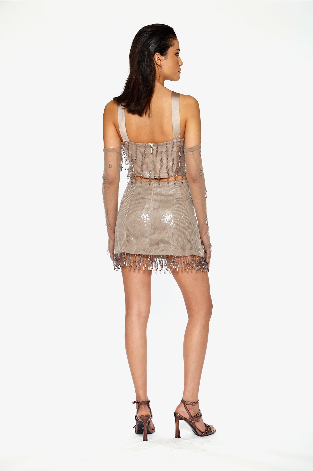 Teardrop Crystal Mini Skirt