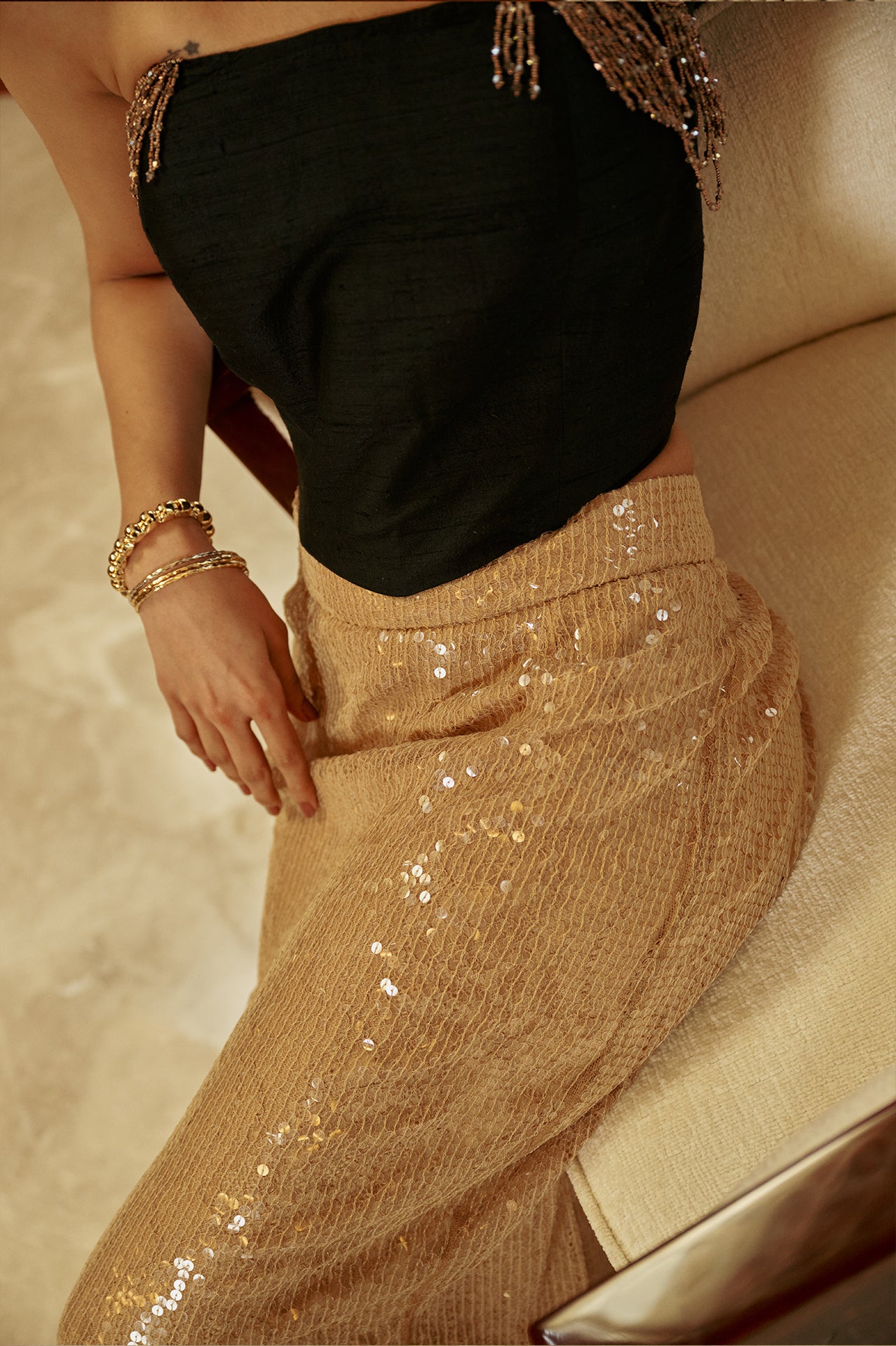 The Lumière Veil Lace Skirt