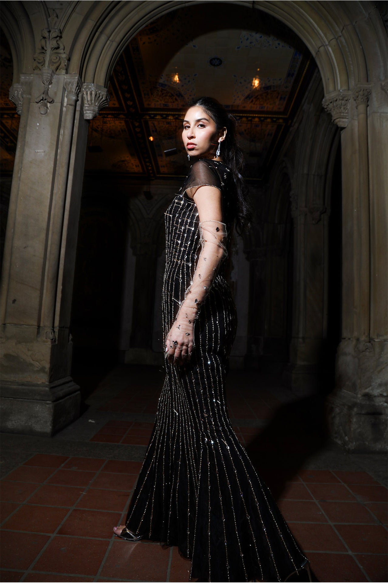 The Noir Strobe Gown