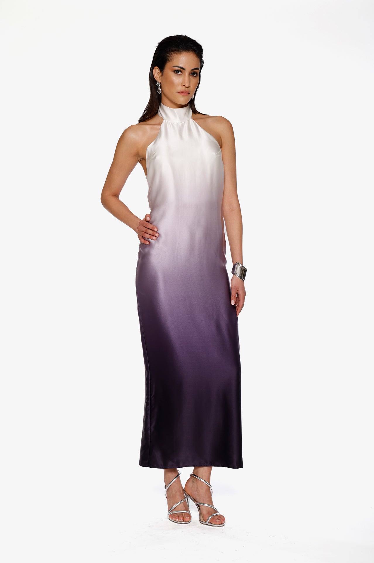 silk ombre dress Indigo Luxury Silk Dress, Blue Ombre Dress, hand-dyed with Plants, Prom Silk satin Dress, Long Dress, Bridesmaids, Wedding, Evening Dress