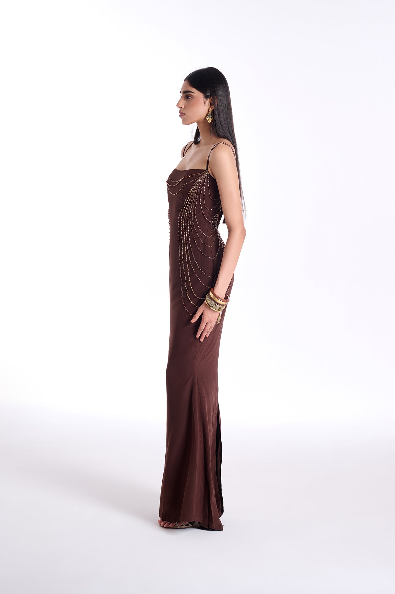 The Cascade Strap Gown