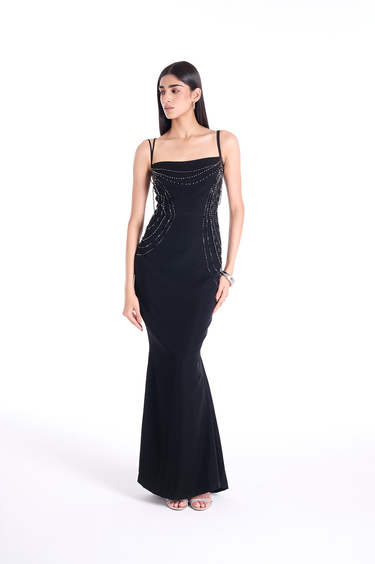 The Cascade Strap Gown